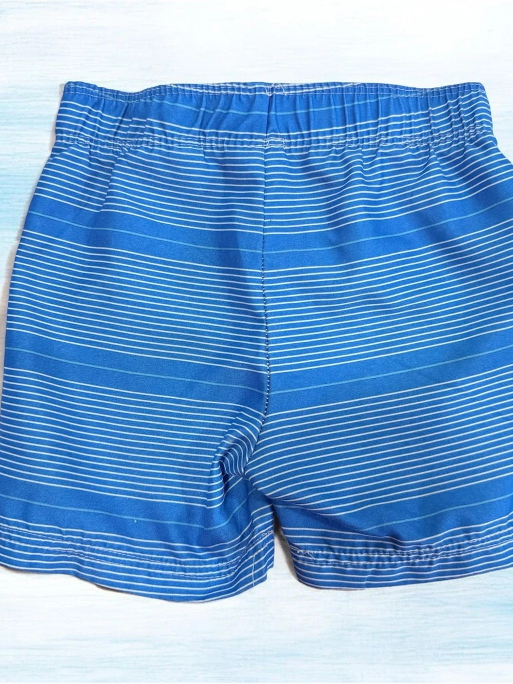 Hurley Blue and White Striped Baby Swim Shorts